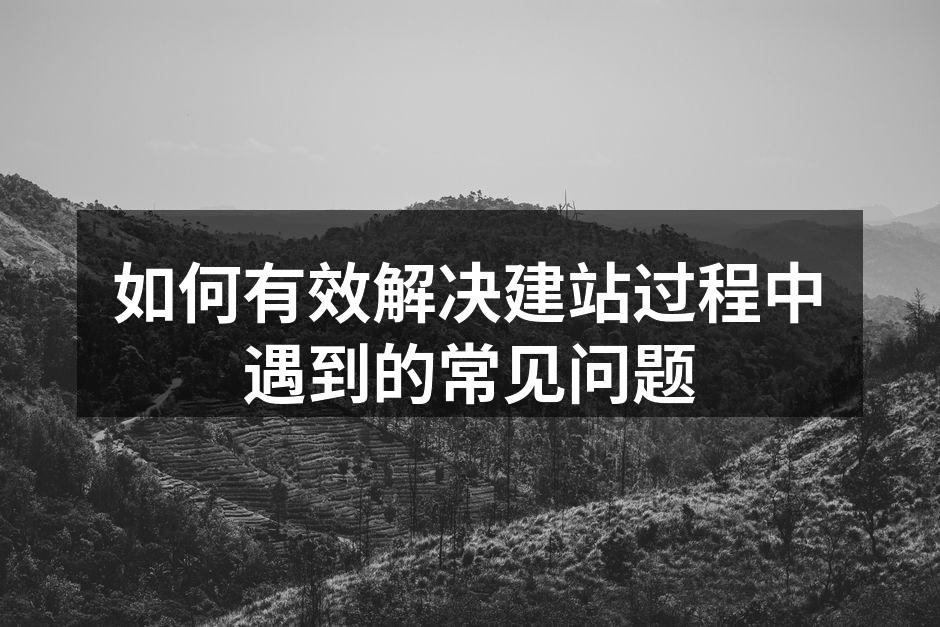 如何有效解决建站过程中遇到的常见问题